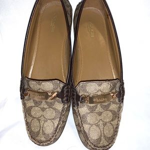 Coach Brown and Tan Loafers size 10